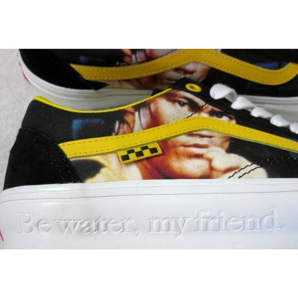 Vans Men's Skate Old Skool Bruce Lee Black Yellow Be Water Striped Shoes NIB - Picture 5 of 6
